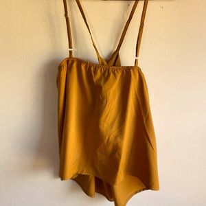 BOOHOO Orange Cross Over Top